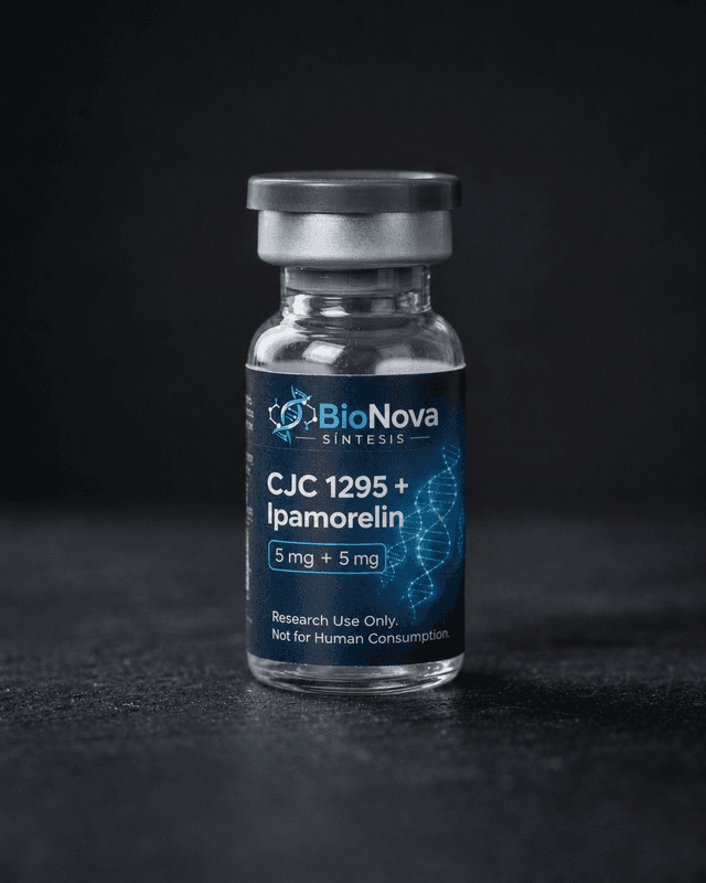 Vial BioNova CJC 1295 mas Ipamorelin 10 mg para uso exclusivo de investigacion