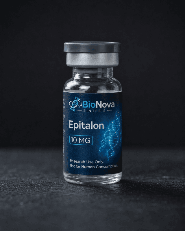 Vial BioNova Epitalon 10 mg para uso exclusivo de investigacion