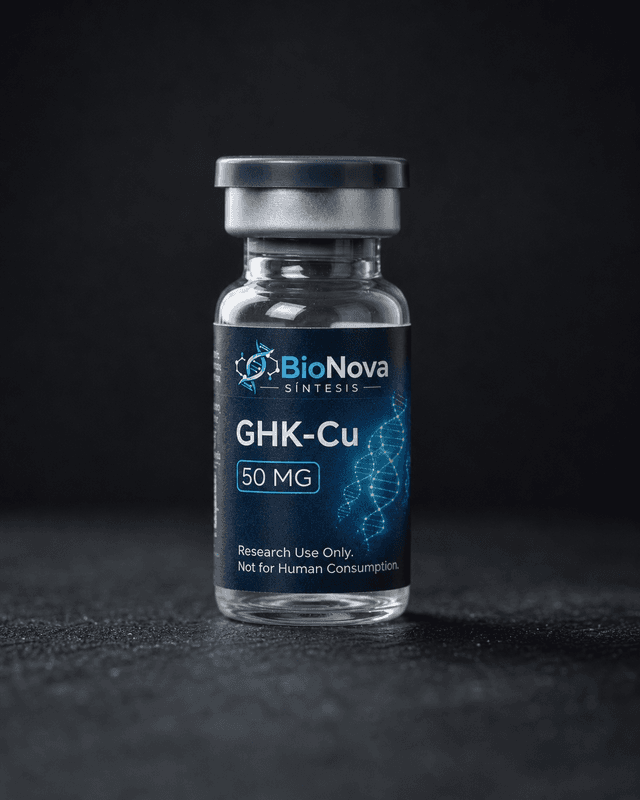 Vial BioNova GHK-Cu 50 mg para uso exclusivo de investigacion