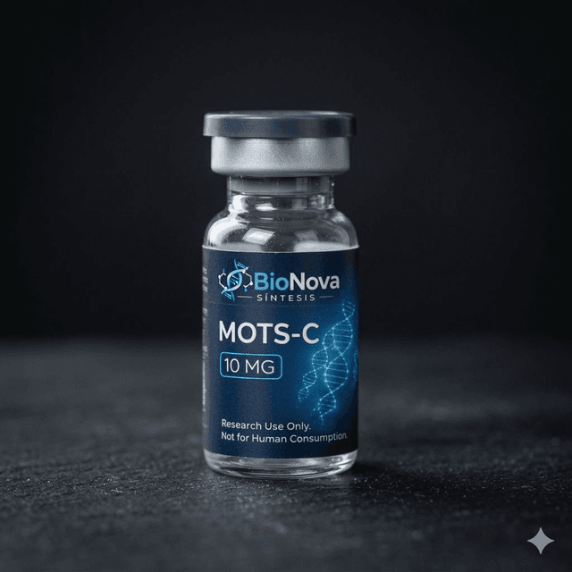 Vial BioNova MOTS-C 10 mg para uso exclusivo de investigacion